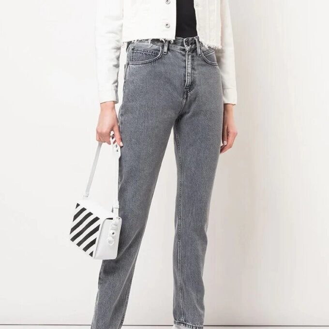 Bolso de hombro con logotipo Off-White Negro Blanco