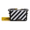 Bolso de hombro con microetiqueta y rayas de desaceleración en blanco roto, negro