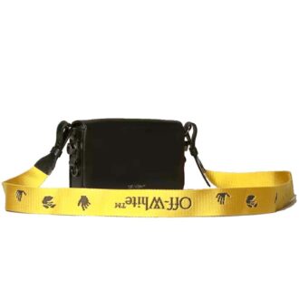 Bolso de hombro con microetiqueta y rayas de desaceleración en blanco roto, negro