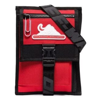 Bolso de hombro con múltiples bolsillos para hombre Negro/Rojo