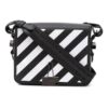 Bolso de Hombro con rayas y Binder Clip Off-White, negro y blanco