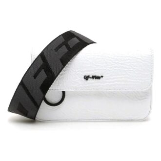 Bolso de hombro de cuero blanco