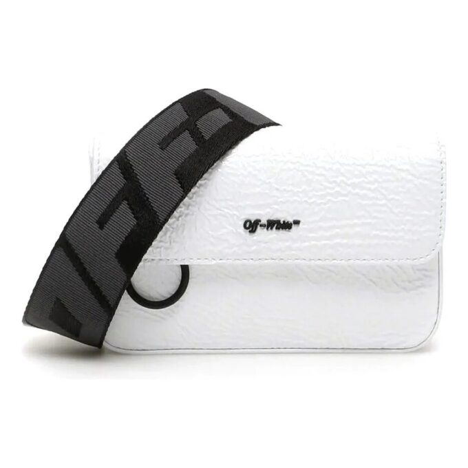 Bolso de hombro de cuero blanco
