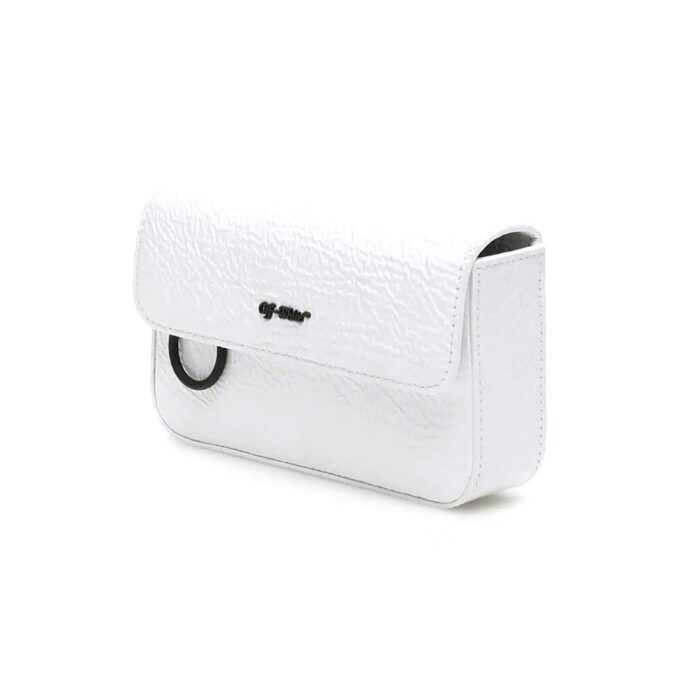 Bolso de hombro de cuero blanco