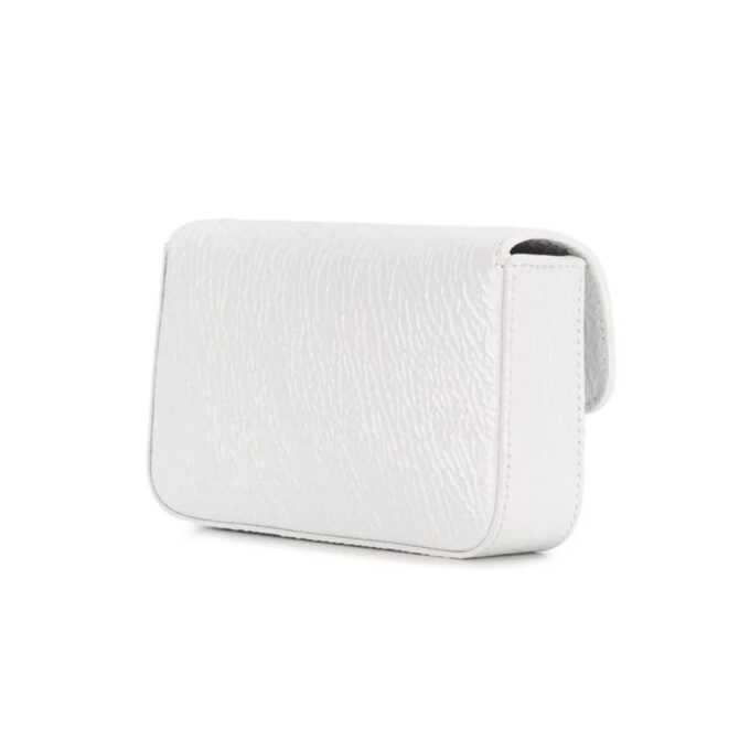 Bolso de hombro de cuero blanco