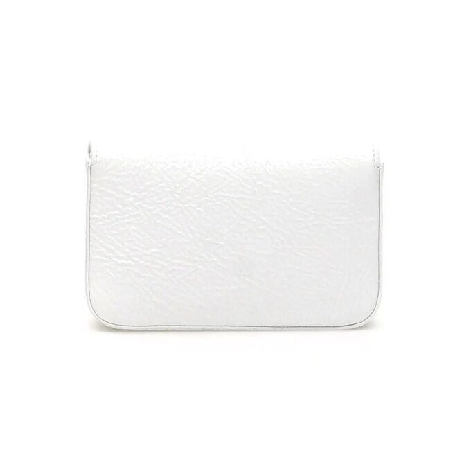 Bolso de hombro de cuero blanco
