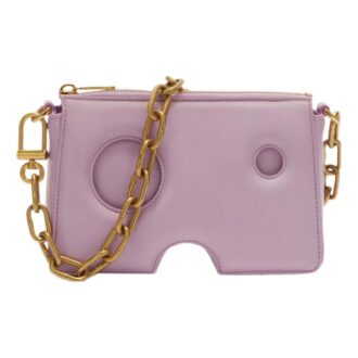 Bolso de hombro de cuero Off-White Burrow «Lilac»