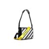 Bolso de hombro de cuero Off-White con microetiquetas y letras en negro