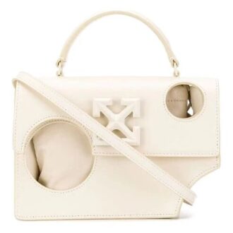 Bolso de hombro de piel Off-White Jitney 1.4 Tote Beige