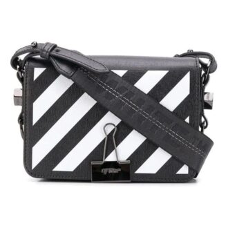 Bolso de hombro de piel Off-White Negro/Blanco