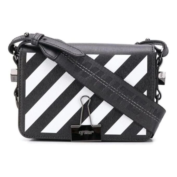 Bolso de hombro de piel Off-White Negro/Blanco