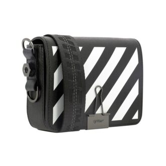 Bolso de hombro de piel Off-White Negro/Blanco