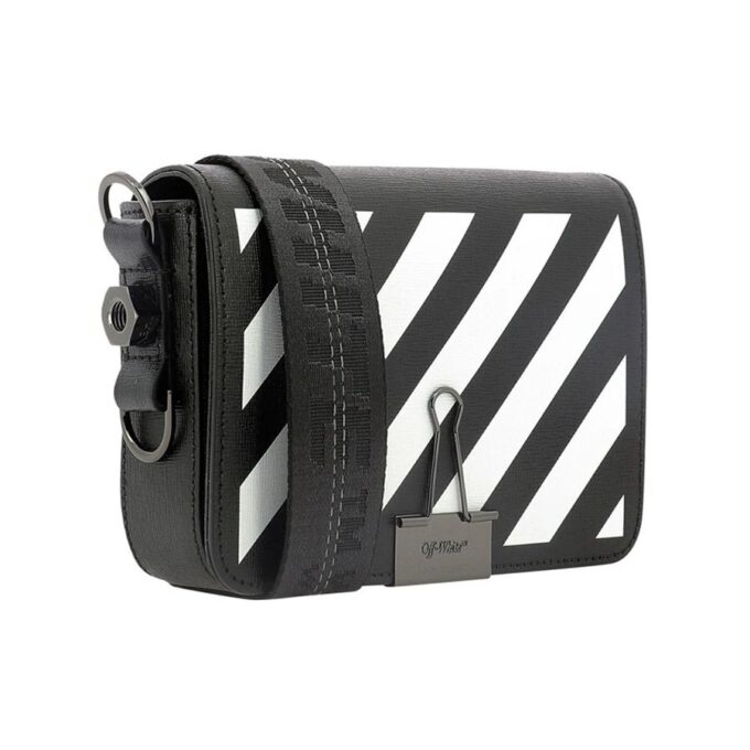Bolso de hombro de piel Off-White Negro/Blanco