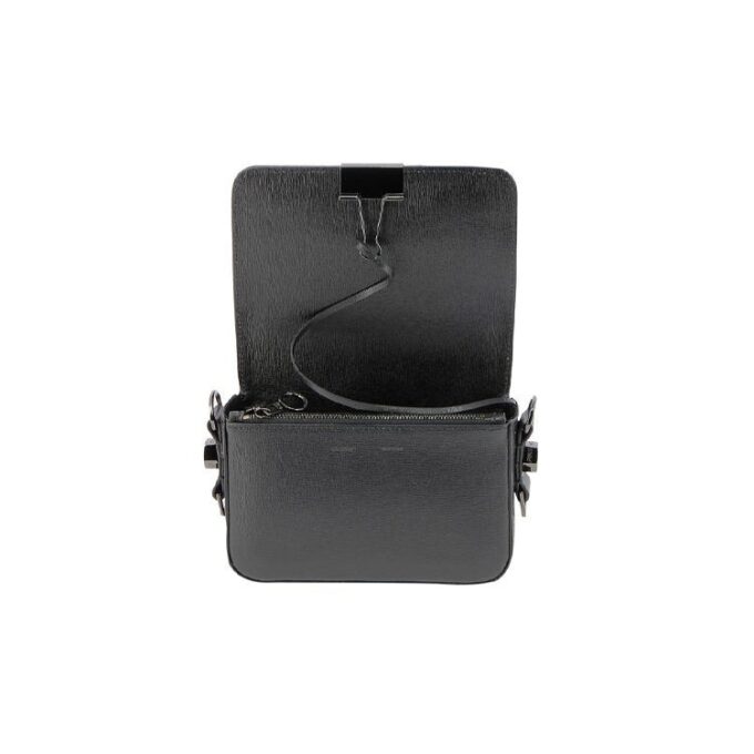 Bolso de hombro de piel Off-White Negro/Blanco