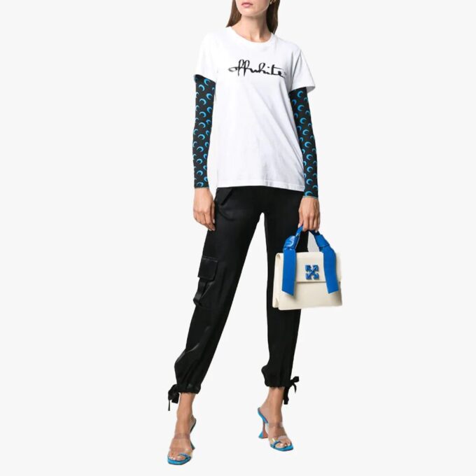 Bolso de Hombro Off-White 2.8 Jitney Azul Blanco