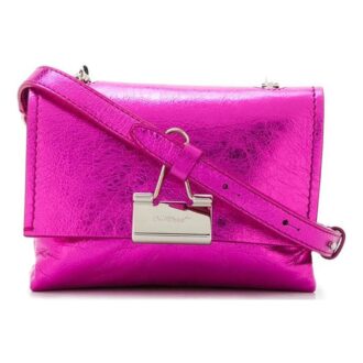 Bolso de Hombro Off-White Binder Clip rosa metalizado