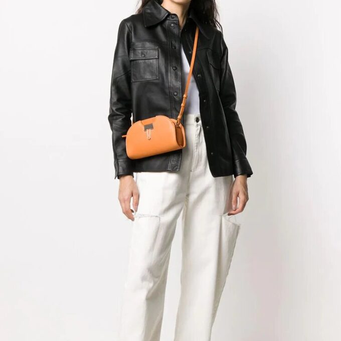 Bolso de Hombro Off-White con detalles Naranja