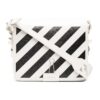 Bolso de hombro Off-White con placa con el logotipo en diagonal «Blanco Negro»