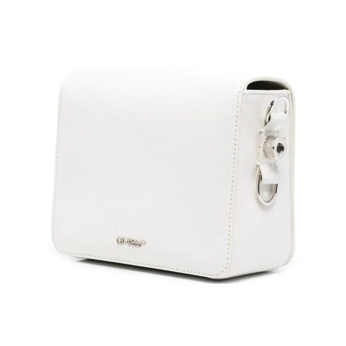 Bolso de hombro Off-White con placa con el logotipo en diagonal «Blanco Negro»