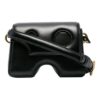 Bolso de hombro Off-White de piel auténtica 22 Burrow, negro