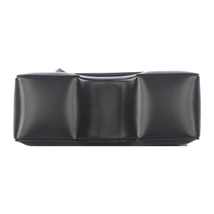 Bolso de hombro Off-White de piel auténtica 22 Burrow, negro
