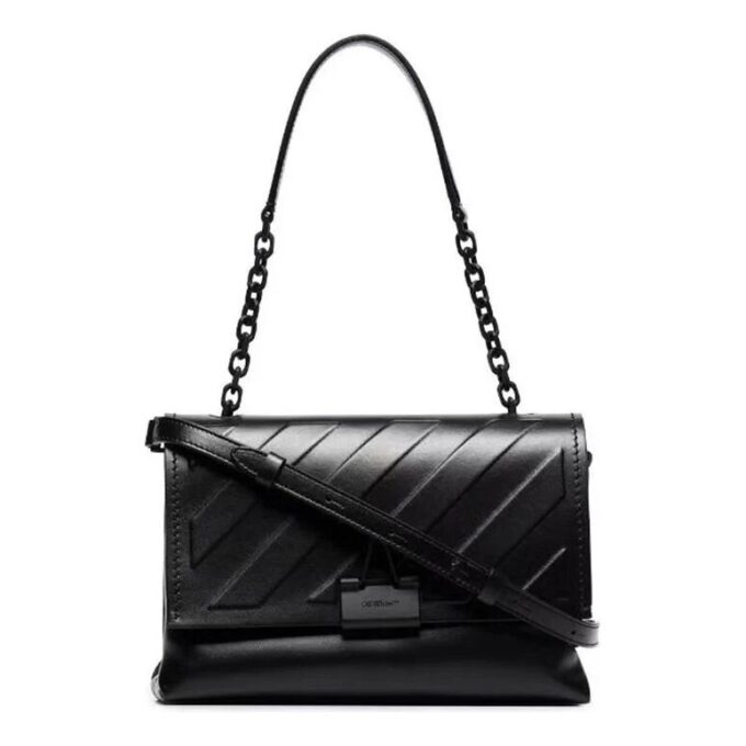 Bolso de hombro Off-White Diag Binder Clip Negro