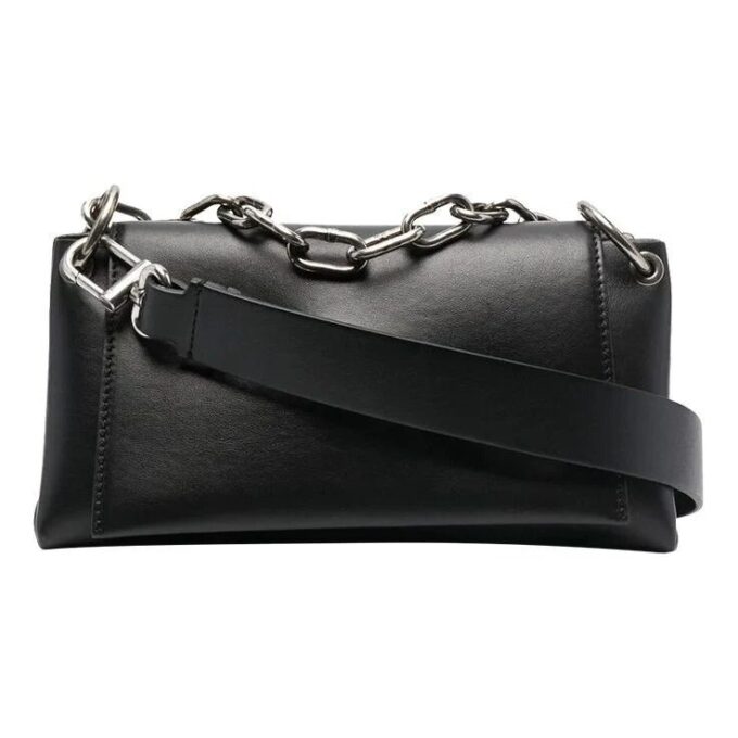Bolso de hombro Off-White para hombre, negro con tachuelas