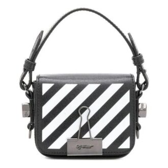 Bolso de hombro Off-White Stripe Mini Negro/Blanco