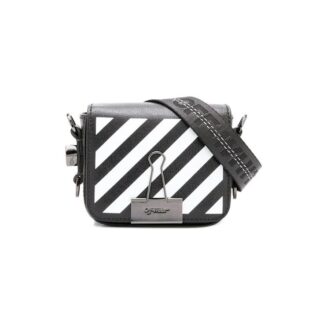 Bolso de hombro Off-White Stripe Mini Negro/Blanco