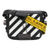 Bolso de hombro pequeño de cuero Off-White con 20 Binder Clips, negro