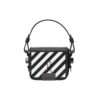 Bolso de hombro pequeño de cuero Off-White con 20 Binder Clips, negro