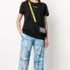 Bolso de hombro pequeño de cuero Off-White con 20 Binder Clips, negro