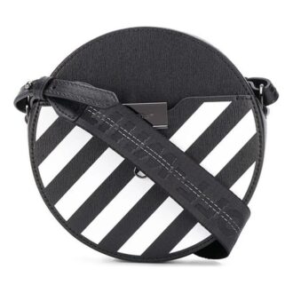 Bolso de hombro redondo Off-White Diag Negro