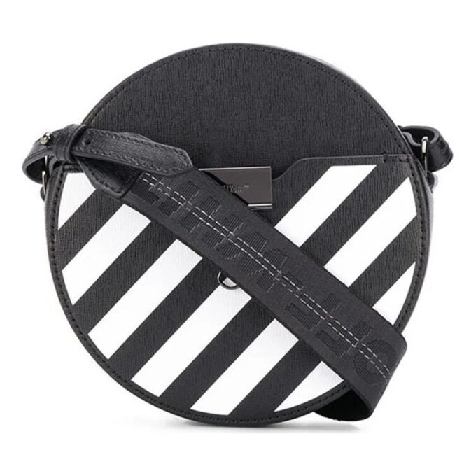 Bolso de hombro redondo Off-White Diag Negro
