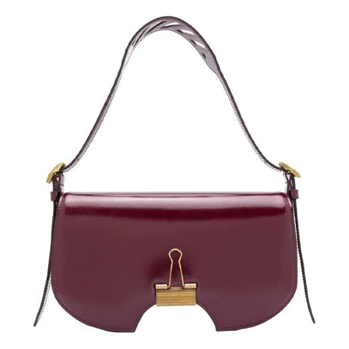 Bolso de hombro rojo de piel Off-White