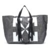 Bolso de Mano gris con estampado de flechas Blanco
