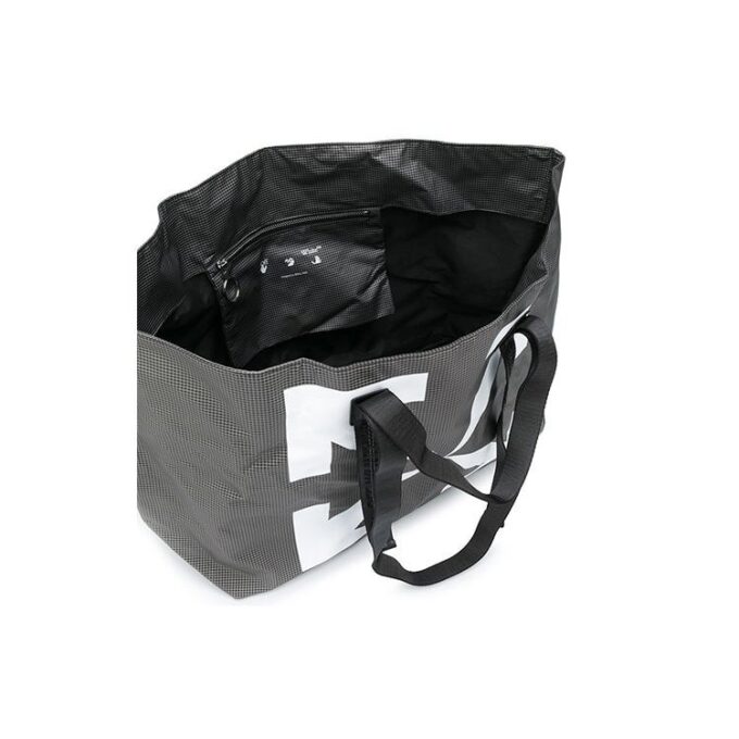 Bolso de Mano gris con estampado de flechas Blanco