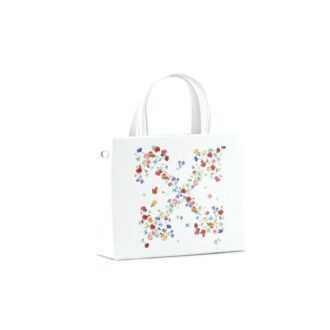 Bolso de mano Off-White con estampado de flechas y flores