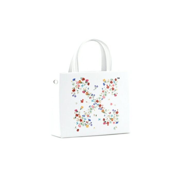 Bolso de mano Off-White con estampado de flechas y flores