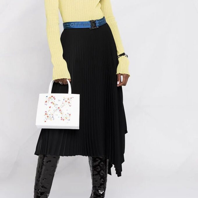 Bolso de mano Off-White con estampado de flechas y flores