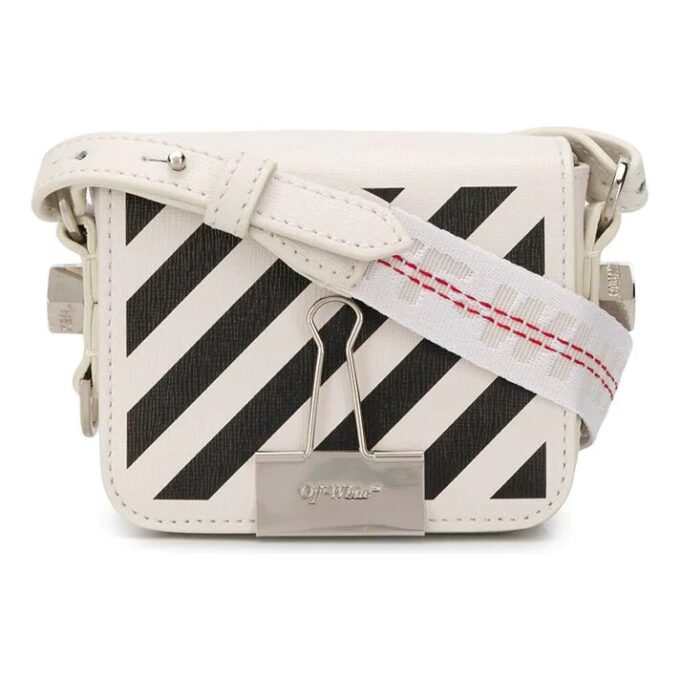 Bolso de mano pequeño Off-White de la serie Binder Clip, blanco