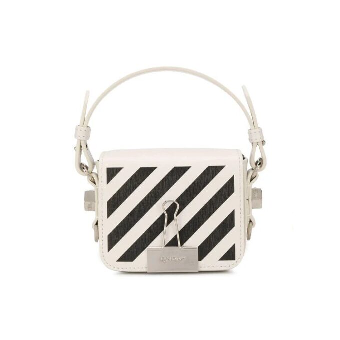 Bolso de mano pequeño Off-White de la serie Binder Clip, blanco