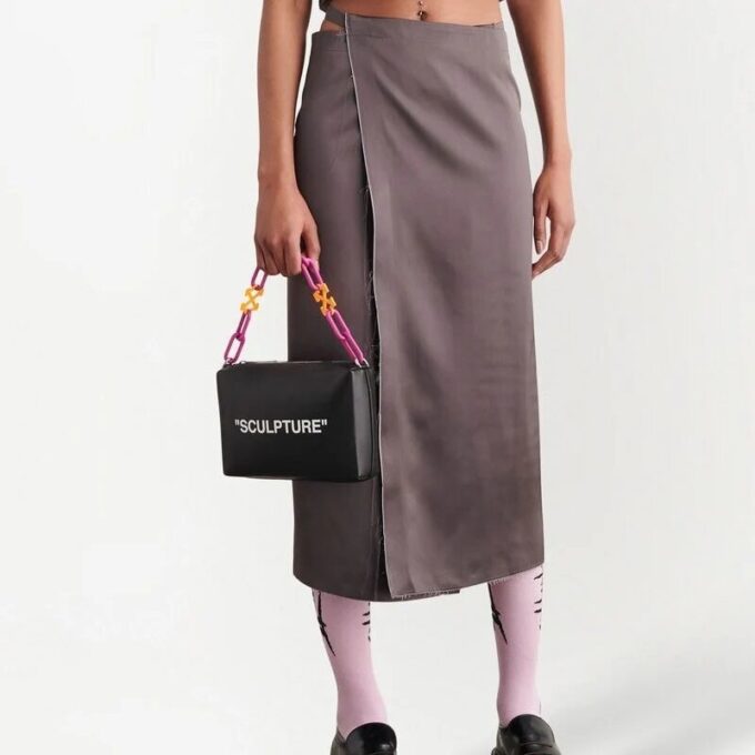 Bolso de mano tipo clutch Off-White Block Pouch Quote «Black»