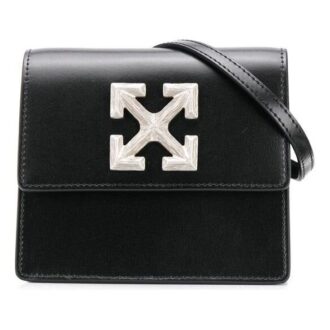 Bolso mensajero Arrow de cuero unisex negro