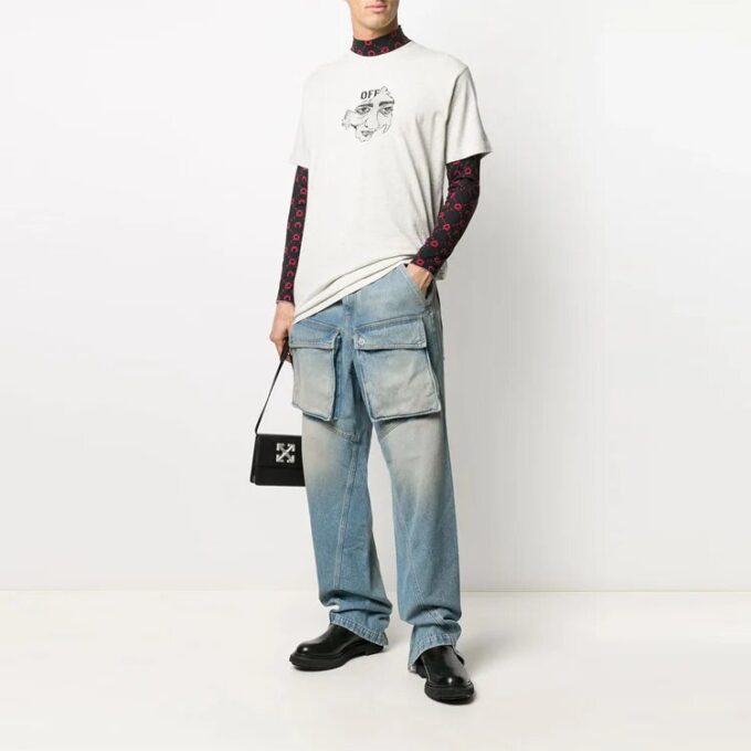 Bolso mensajero Arrow de cuero unisex negro