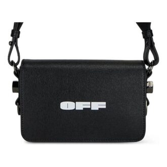 Bolso mini con solapa y logotipo de Off-White «Negro/Blanco»