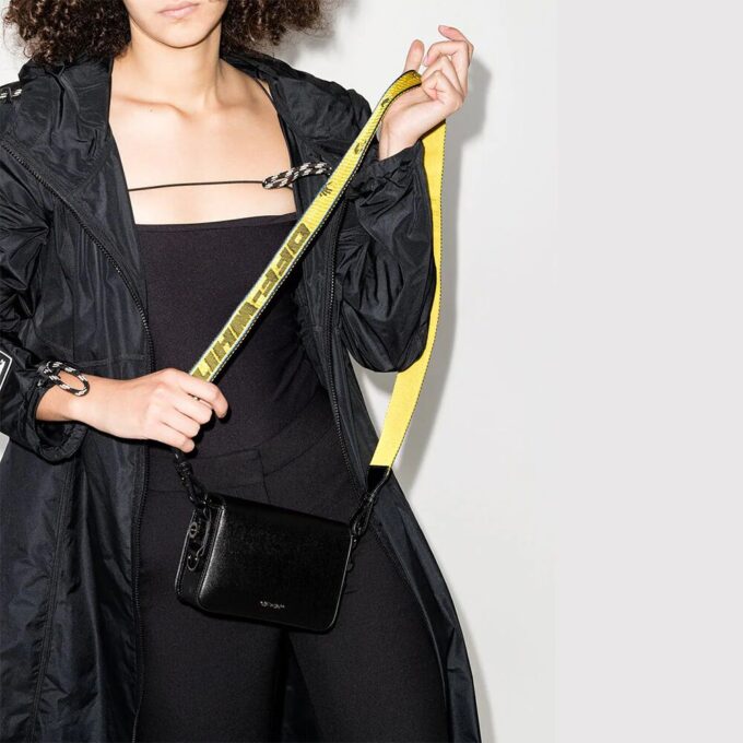 Bolso mini con solapa y logotipo de Off-White «Negro/Blanco»
