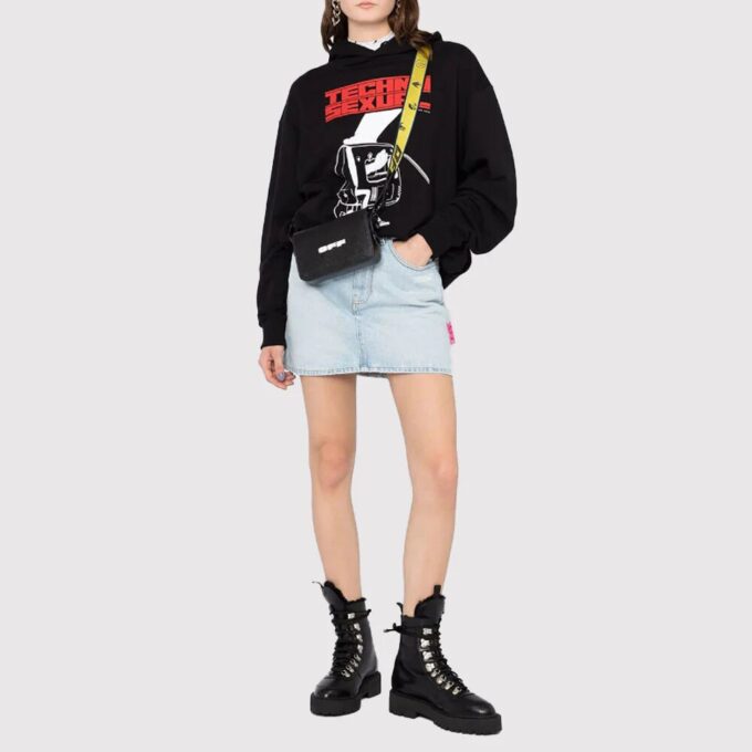 Bolso mini con solapa y logotipo de Off-White «Negro/Blanco»