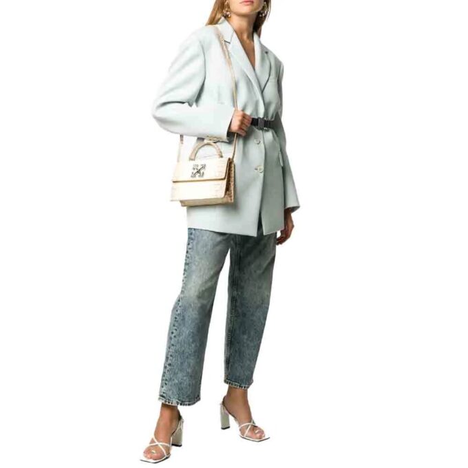 Bolso Off-White Jitney 1.4 con estampado de cocodrilo Blanco