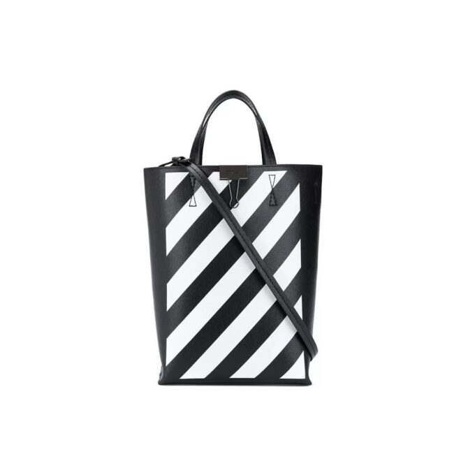 Bolso tipo cubo informal de cuero Off-White Deceleration Negro